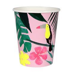 9 oz. Pink Tropical Cups 12 ct.