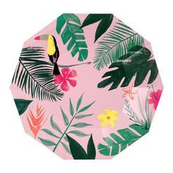 Pink Tropical Lunch Plates 12 ct.