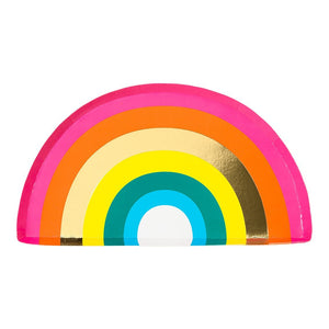 Birthday Brights Rainbow Shaped Plate with Foil  12 ct. 