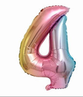 34" RAINBOW NUMBER MYLAR/FOIL BALLOON