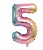 34" RAINBOW NUMBER MYLAR/FOIL BALLOON