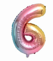 34" RAINBOW NUMBER MYLAR/FOIL BALLOON