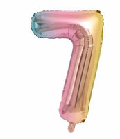 34" RAINBOW NUMBER MYLAR/FOIL BALLOON
