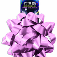 6" STAR BOW LACQUER LIGHT PINK
