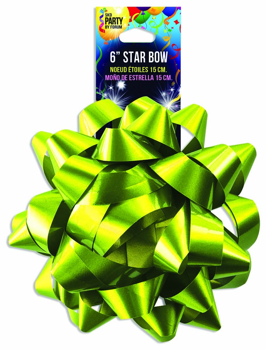 6" STAR BOW LACQUER LIME
