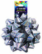 6" STAR BOW SILVER HOLOGRAPHIC