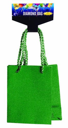 SMALL DIAMOND BAG 2 PACK GREEN  5.5" X 4" X 4"