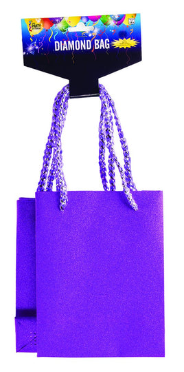 SMALL DIAMOND BAG 2 PACK PURPLE  5.5" X 4" X 4"
