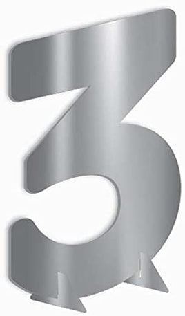 7" SILVER METALLIC NUMBER 3