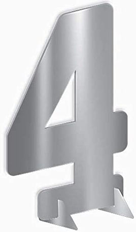 7" SILVER METALLIC NUMBER 4