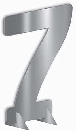 7" SILVER METALLIC NUMBER 7