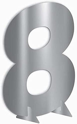 7" SILVER METALLIC NUMBER 8