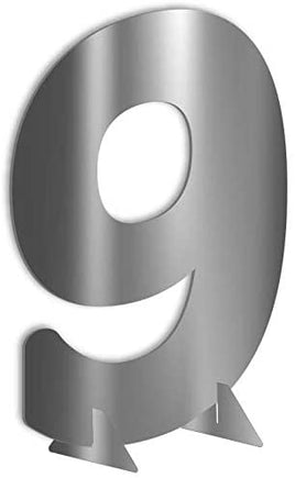 7" SILVER METALLIC NUMBER 9