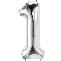 34" SILVER NUMBER MYLAR/FOIL BALLOON