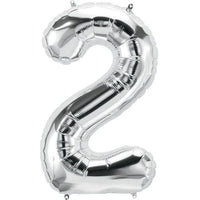 34" SILVER NUMBER MYLAR/FOIL BALLOON
