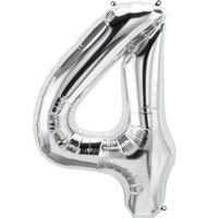 34" SILVER NUMBER MYLAR/FOIL BALLOON