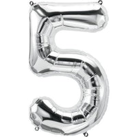 34" SILVER NUMBER MYLAR/FOIL BALLOON