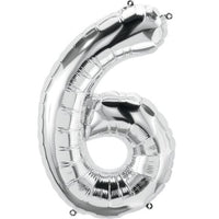 34" SILVER NUMBER MYLAR/FOIL BALLOON