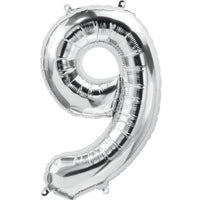 34" SILVER NUMBER MYLAR/FOIL BALLOON