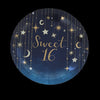 9 in. Sweet 16 Starry Night Foil Print Luncheon Plate 8 ct. 