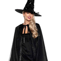 Witch Cape & Hat Set Black