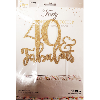 40 AND FABULOUS CAKE TOPPER GOLD