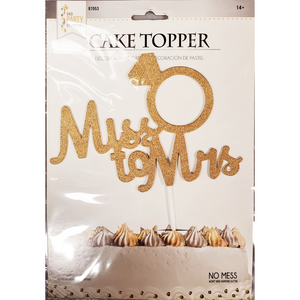 MS TO MRS CAKE TOPPER GOLD