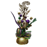 14" Purple, Green and Gold Centerpiece