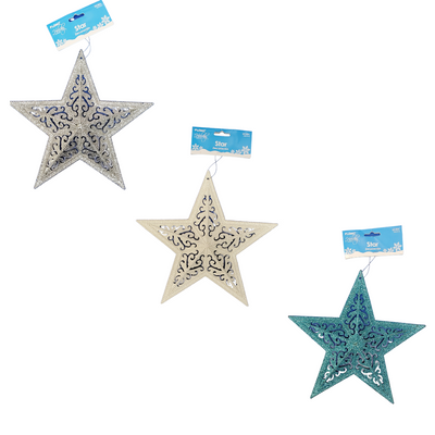 Christmas Glitter Star Ornament -Large