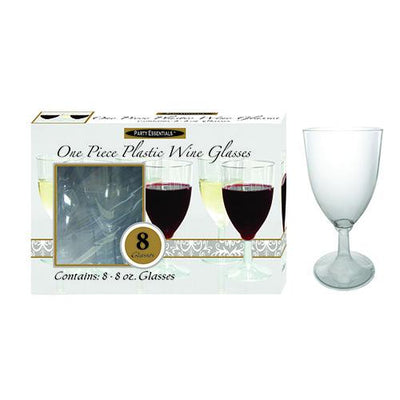 8 oz. 1 pc. Wine Glasses Box Set - Clear 8 Ct.