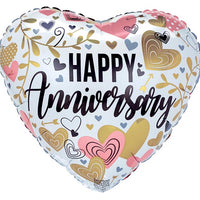 17" Anniversary Metallic Heart