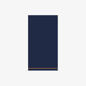 16 PK Navy with Gold Stripe Guest Paper Napkins