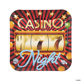 Casino Night Square Paper Lunch Plates 8ct.