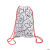 Color Your Own Heart Canvas Drawstring Bags
