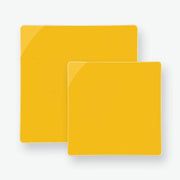 Yellow Gold Square Plastic Dessert Plates | 10 Pack