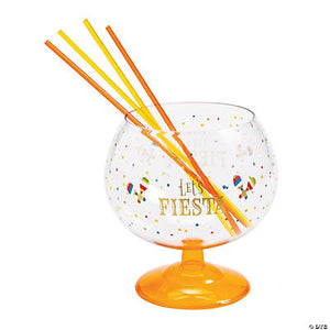 Fiesta Fish Bowl Glass with Straws
