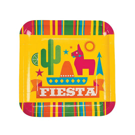 9in. Fiesta Party Square Dinner Plates 8 ct.