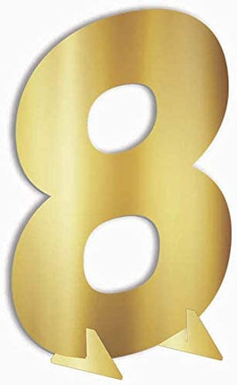 7" GOLD METALLIC NUMBER 8