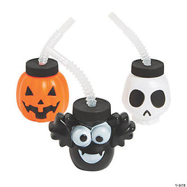 Halloween Character Cup with Straws