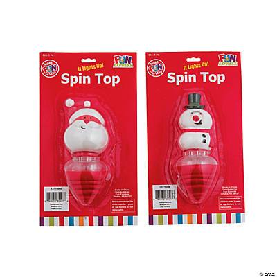 LIGHT UP HOLIDAY SPIN TOPS 1 PC 