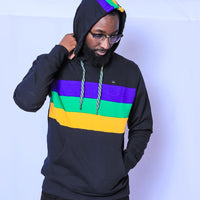 Pullover Hoodie Black Mardi Gras