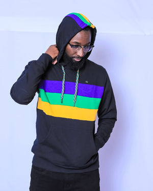 Pullover Hoodie Black Mardi Gras