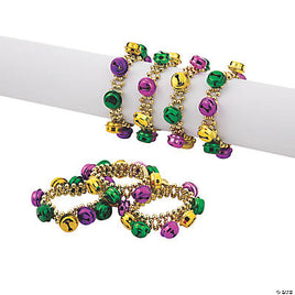 Mardi Gras Jingle Bell Bracelets 12 pc.