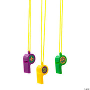 Mardi Gras Plastic Whistles 12 ct.