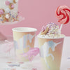 Ginger Ray Make A Wish Iridescent Foiled Unicorn Tassel Paper Cups 8 ct. 