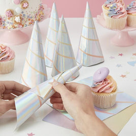 Ginger Ray Make A Wish Iridescent Foiled Unicorn Horn Paper Napkins  10 ct. 