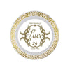 6.25" Lace Plate - White w/ Gold Edge 24 Ct.