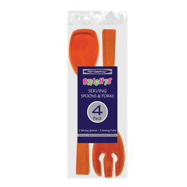 9.5" Serving Utensils - Neon Orange 4 Ct.