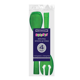 9.5" Serving Utensils - Neon Green 4 Ct.