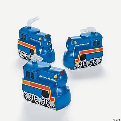 TRAIN ENGINE SHAPED CUP W/STRAW 1 pc. 